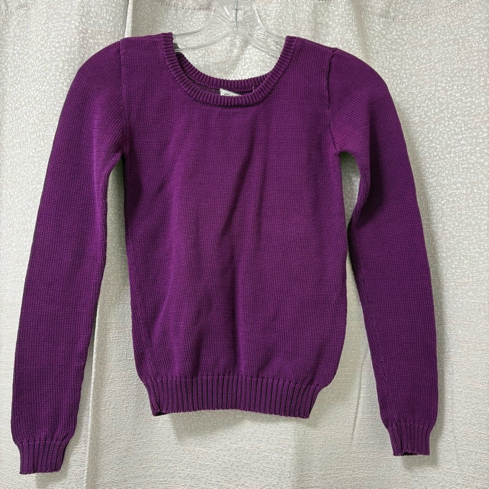 Calvin Klein Girls Purple Crew Neck kids Sweater Size Small Y2K Preppy School
